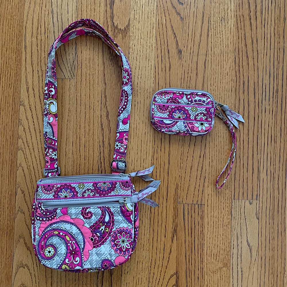 Vera Bradley Little Flap Hipster - Paisley Meets Plaid + Matching Wristlet